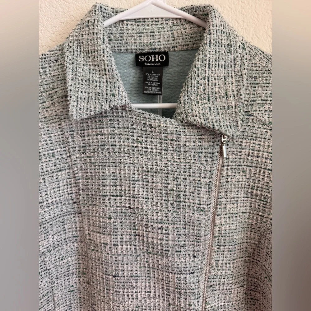 SOHO Women's Tweed Moto Jacket
